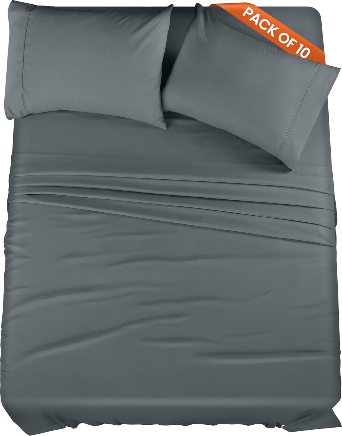 Utopia Bedding Full Bed Sheets Set - Pack of 10 Sheet Sets - Perfect for Spa, Hotel, & Guest Bedroom - Brushed Microfiber - Shrinkage and Fade Resistant - Easy Care (Grey)