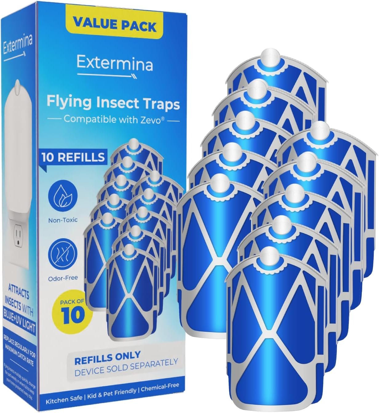 Zevo official refill cartridges 4 pack for flying insect trap