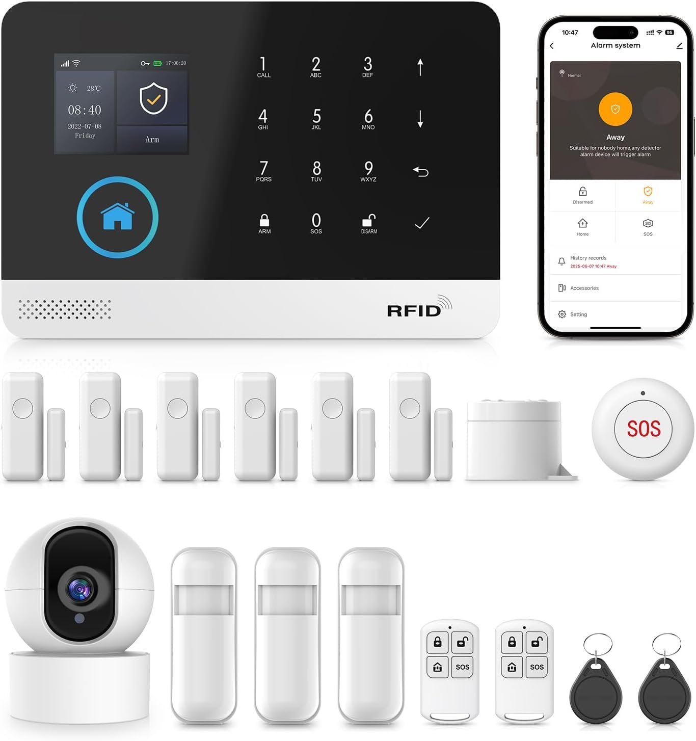 PGST Wireless Home Security System, 17-Piece Kit, Outdoor Camera