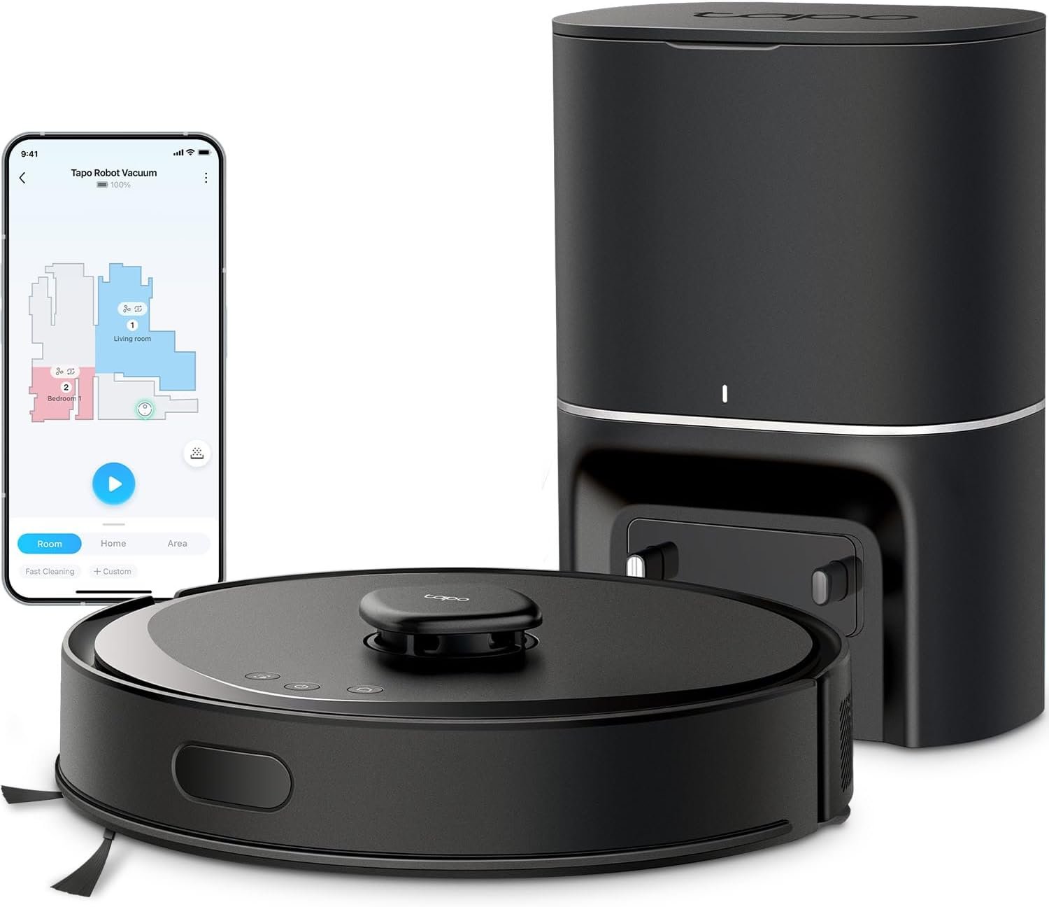 Tapo RV30 Plus LiDAR robot vacuum with self-emptying dock — smart robot vacuum under $200