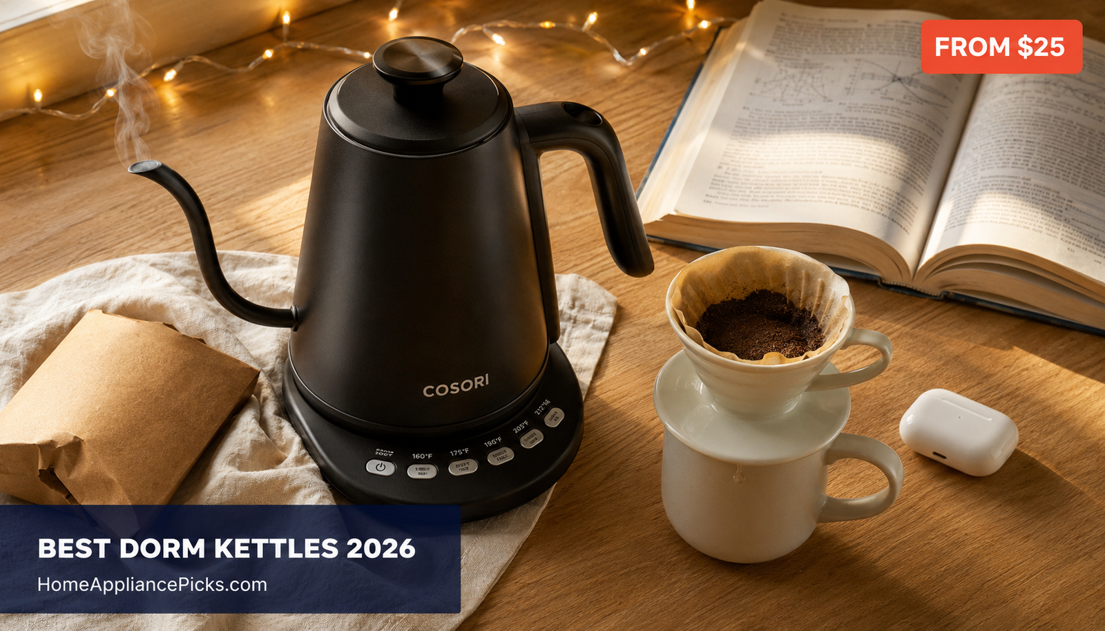 electric kettle for dorm 2026 — best dorm room kettles from $25 tested and ranked