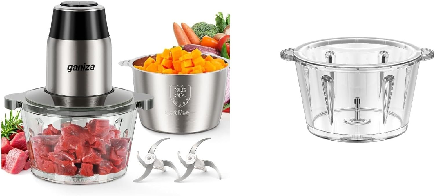 GANIZA Food Processor — non-toxic food processor best overall dual bowl