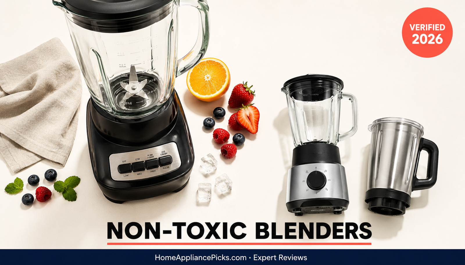 Glass jar blenders and stainless steel container — non-toxic blender 2026 roundup